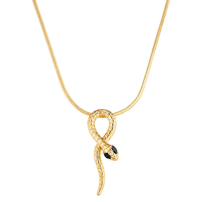 Kette mit Anhänger gelbgold Zirkonia schwarz