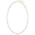 Kette mit Anhänger gelbgold Perle (synth.) weiß