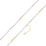 Kette mit Anhänger gelbgold Perle (synth.) weiß