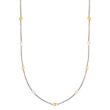 Kette mit Anhänger gelbgold Perle (synth.) weiß