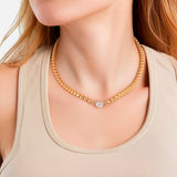 Kette gelbgold Zirkonia weiß
