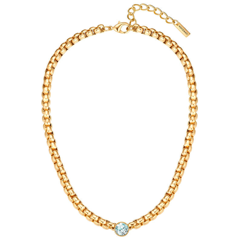 Kette gelbgold Zirkonia weiß