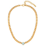 Kette gelbgold Zirkonia weiß