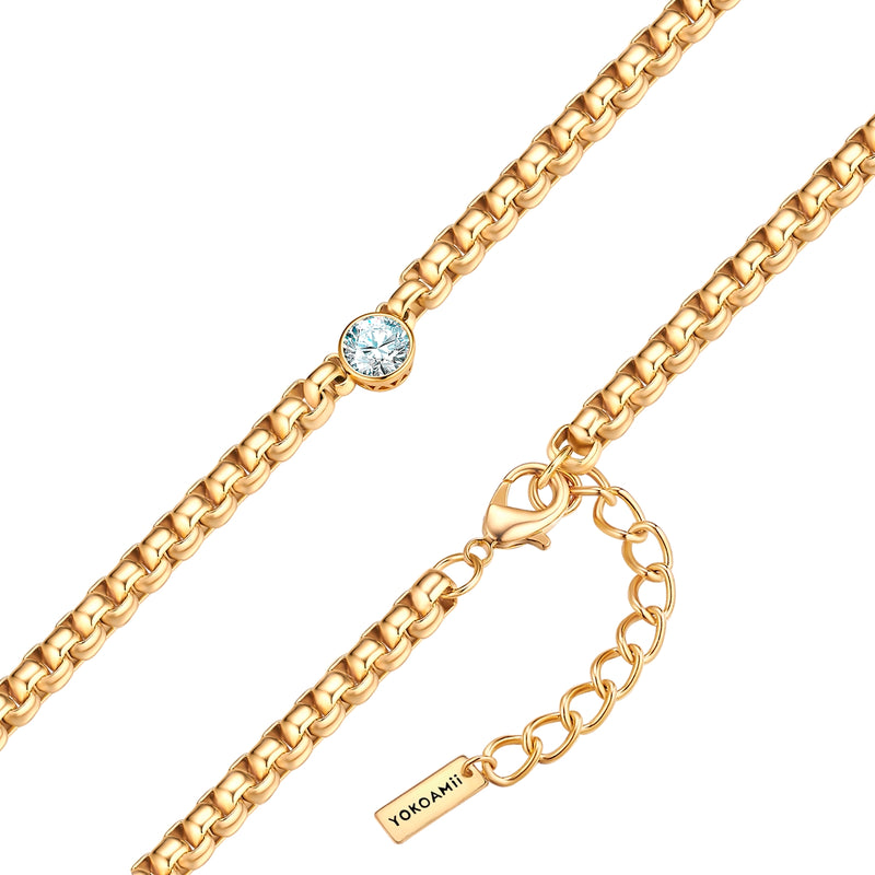Kette gelbgold Zirkonia weiß