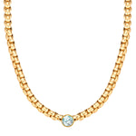 Kette gelbgold Zirkonia weiß