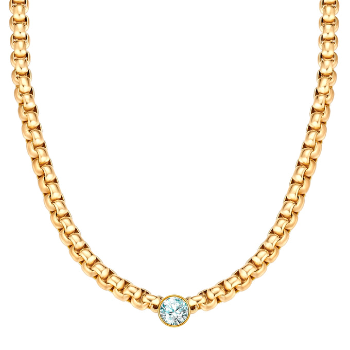 Kette gelbgold Zirkonia weiß