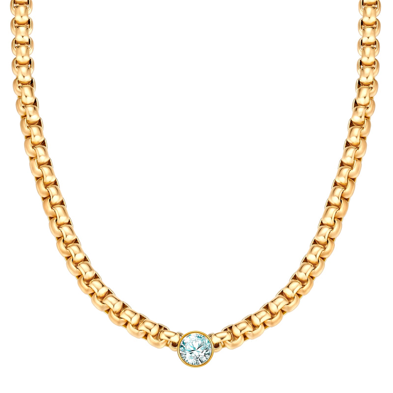 Kette gelbgold Zirkonia weiß
