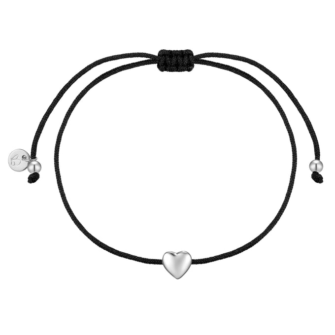 Armband Sterling Silber Textil (schwarz)