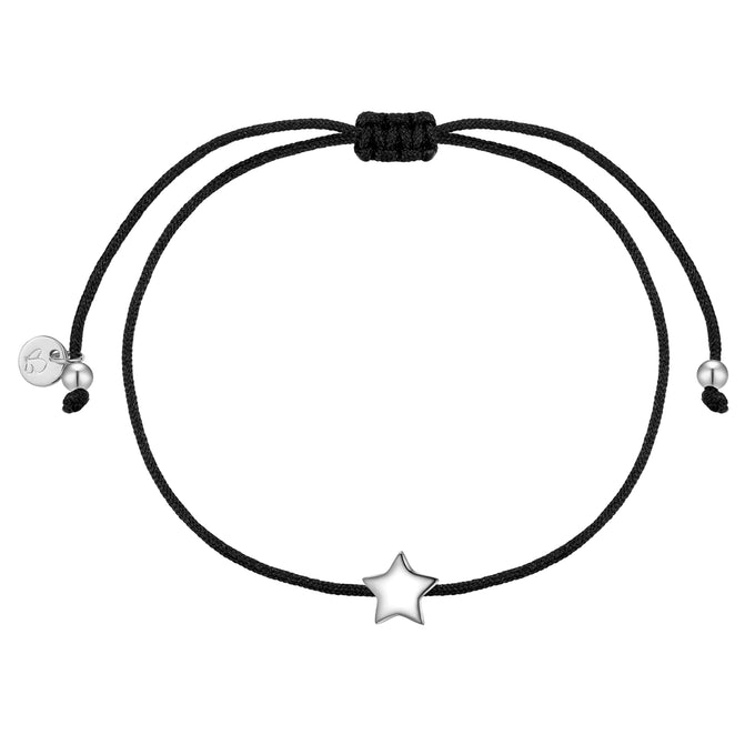 Armband Sterling Silber Textil (schwarz)