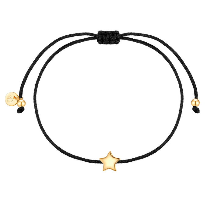 Armband Sterling Silber gelbgold Textil (schwarz)