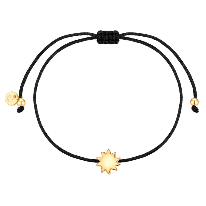 Armband Sterling Silber gelbgold Textil (schwarz)