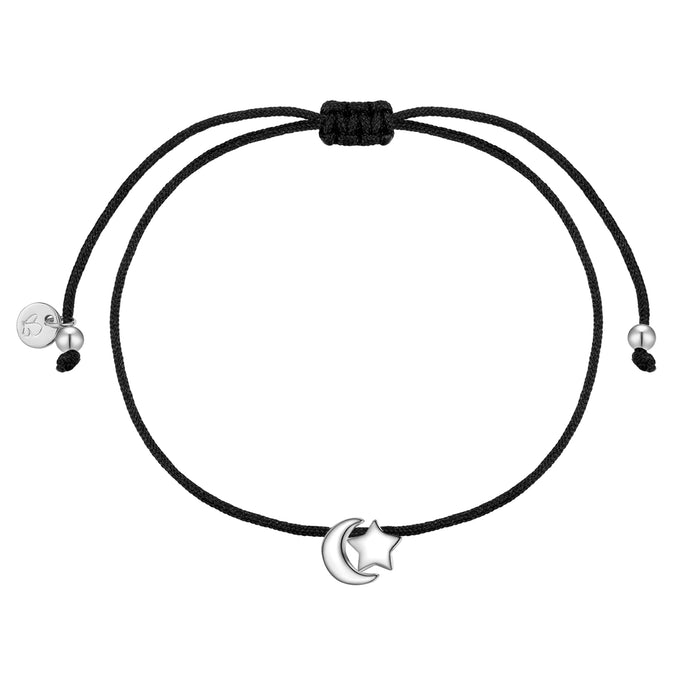 Armband Sterling Silber Textil (schwarz)
