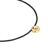 Armband Sterling Silber gelbgold Textil (schwarz)