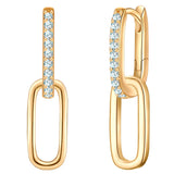 Creolen Sterling Silber gelbgold Zirkonia weiß