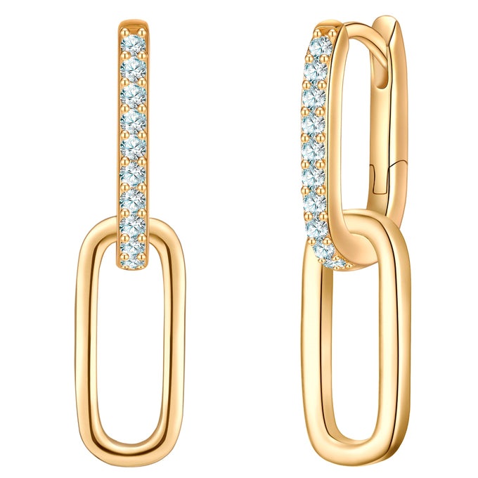 Creolen Sterling Silber gelbgold Zirkonia weiß