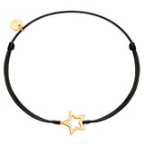Armband Sterling Silber gelbgold Textil (schwarz)