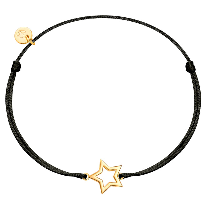Armband Sterling Silber gelbgold Textil (schwarz)