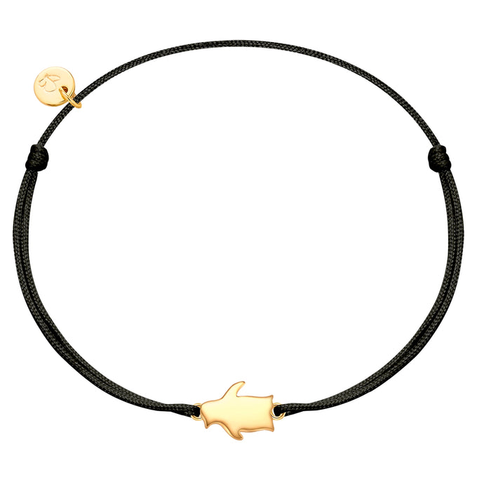 Armband Sterling Silber gelbgold Textil (schwarz)