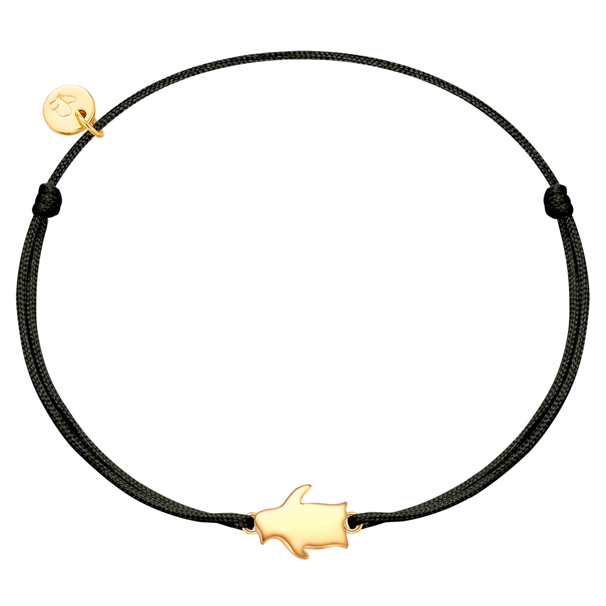 Armband Sterling Silber gelbgold Textil (schwarz)