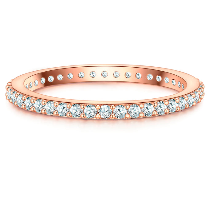Ring Sterling Silber roségold Zirkonia weiß