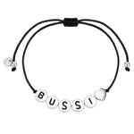 Armband Sterling Silber Textil (schwarz)