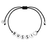 Armband Sterling Silber Textil (schwarz)
