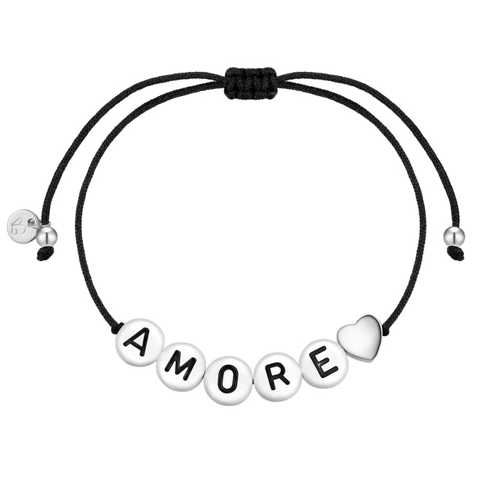 Armband Sterling Silber Textil (schwarz)