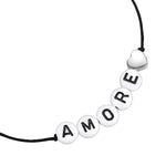 Armband Sterling Silber Textil (schwarz)