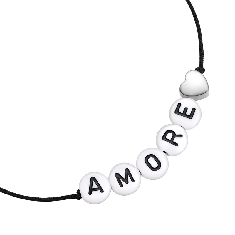 Armband Sterling Silber Textil (schwarz)