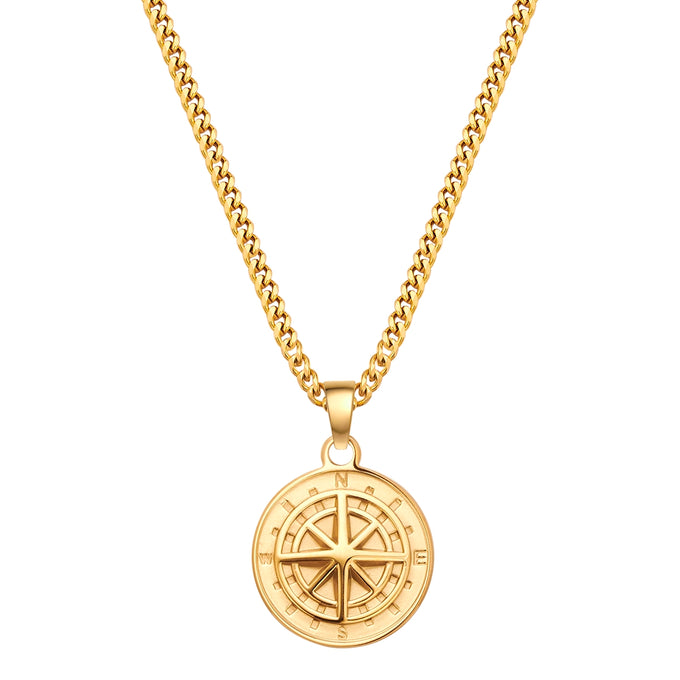 Kette mit Anhänger Edelstahl gelbgold