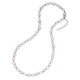 Kette Edelstahl Muschelkernperle weiß Quarz rosa