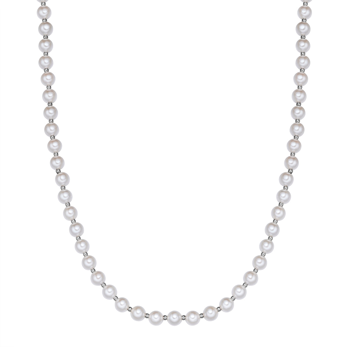 Kette Edelstahl Muschelkernperle weiß