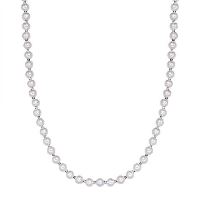 Kette Edelstahl Muschelkernperle weiß