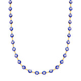 Kette Edelstahl gelbgold Emaille blau