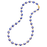 Kette Edelstahl gelbgold Emaille blau