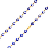 Kette Edelstahl gelbgold Emaille blau