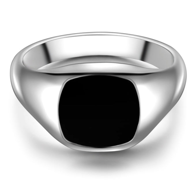 Ring Edelstahl Achat schwarz