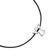 Armband Sterling Silber Textil (schwarz) Lab Grown Diamond weiß