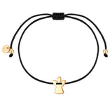 Armband Sterling Silber gelbgold Textil (schwarz)