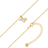 Kette mit Anhänger Sterling Silber gelbgold Zirkonia weiß