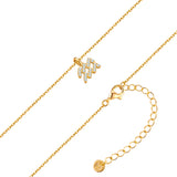 Kette mit Anhänger Sterling Silber gelbgold Zirkonia weiß