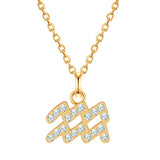 Kette mit Anhänger Sterling Silber gelbgold Zirkonia weiß