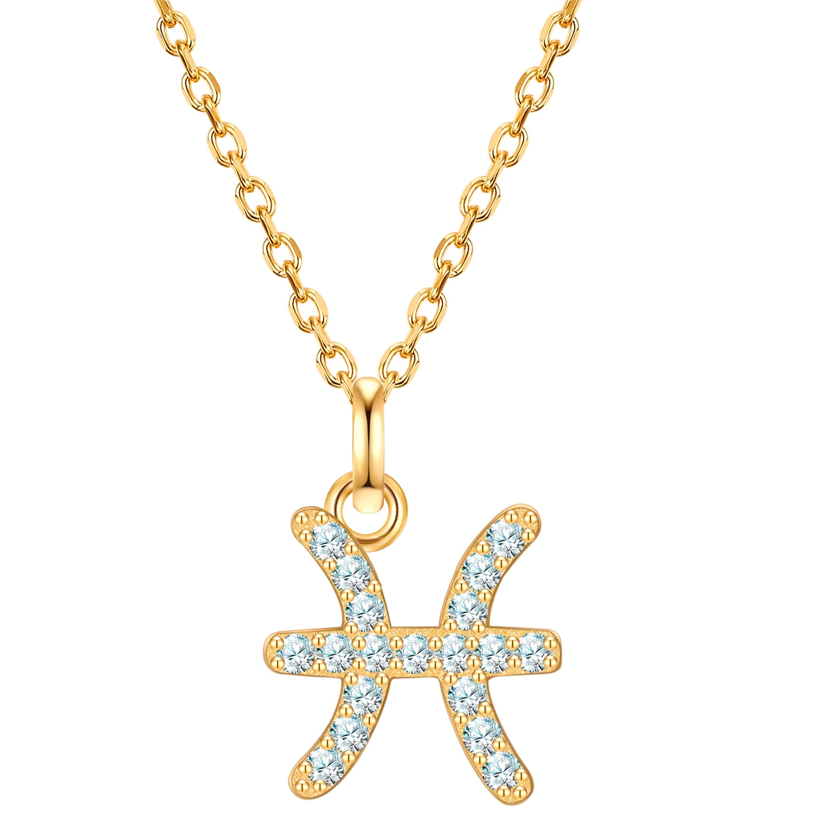 Kette mit Anhänger Sterling Silber gelbgold Zirkonia weiß