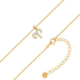Kette mit Anhänger Sterling Silber gelbgold Zirkonia weiß