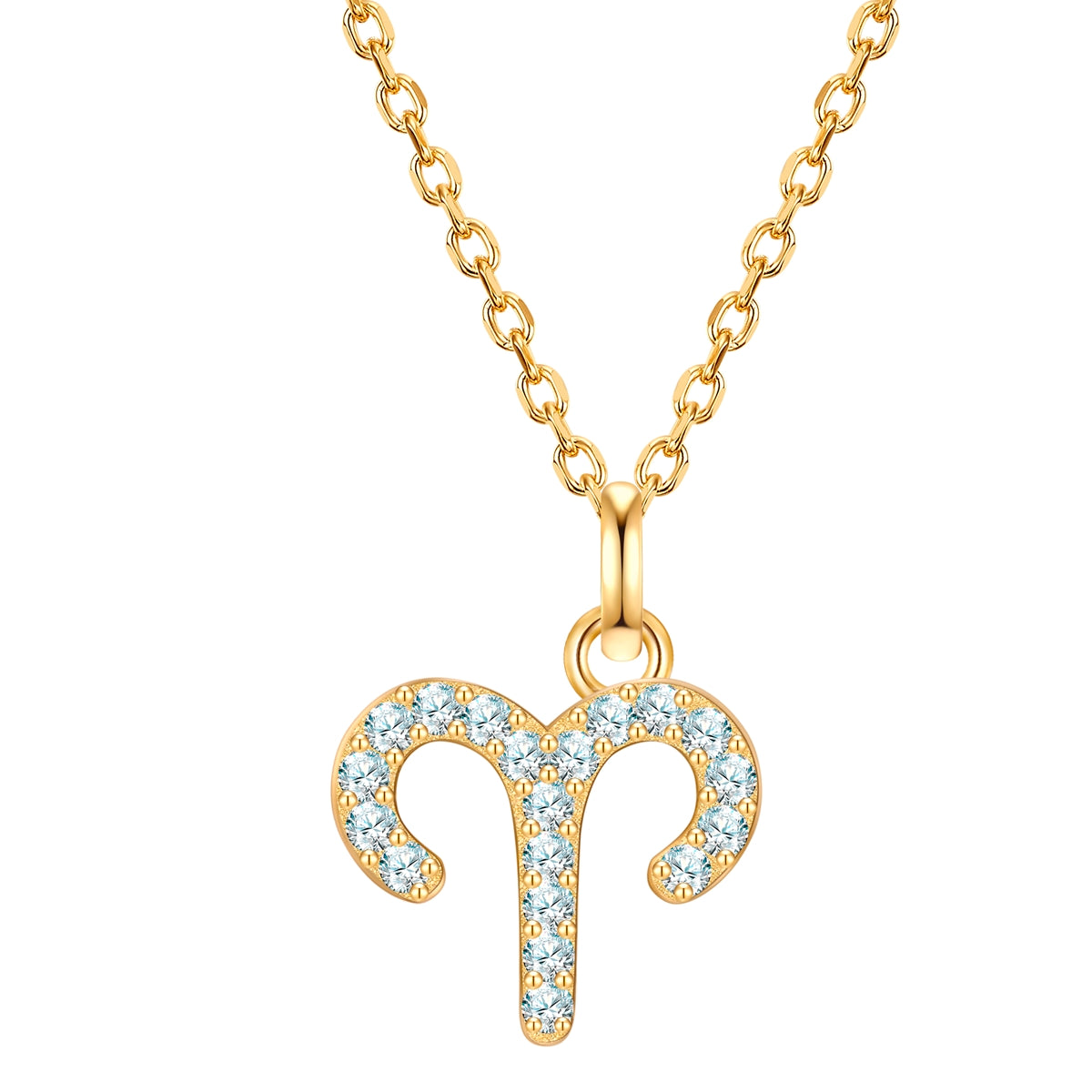 Kette mit Anhänger Sterling Silber gelbgold Zirkonia weiß