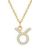 Kette mit Anhänger Sterling Silber gelbgold Zirkonia weiß