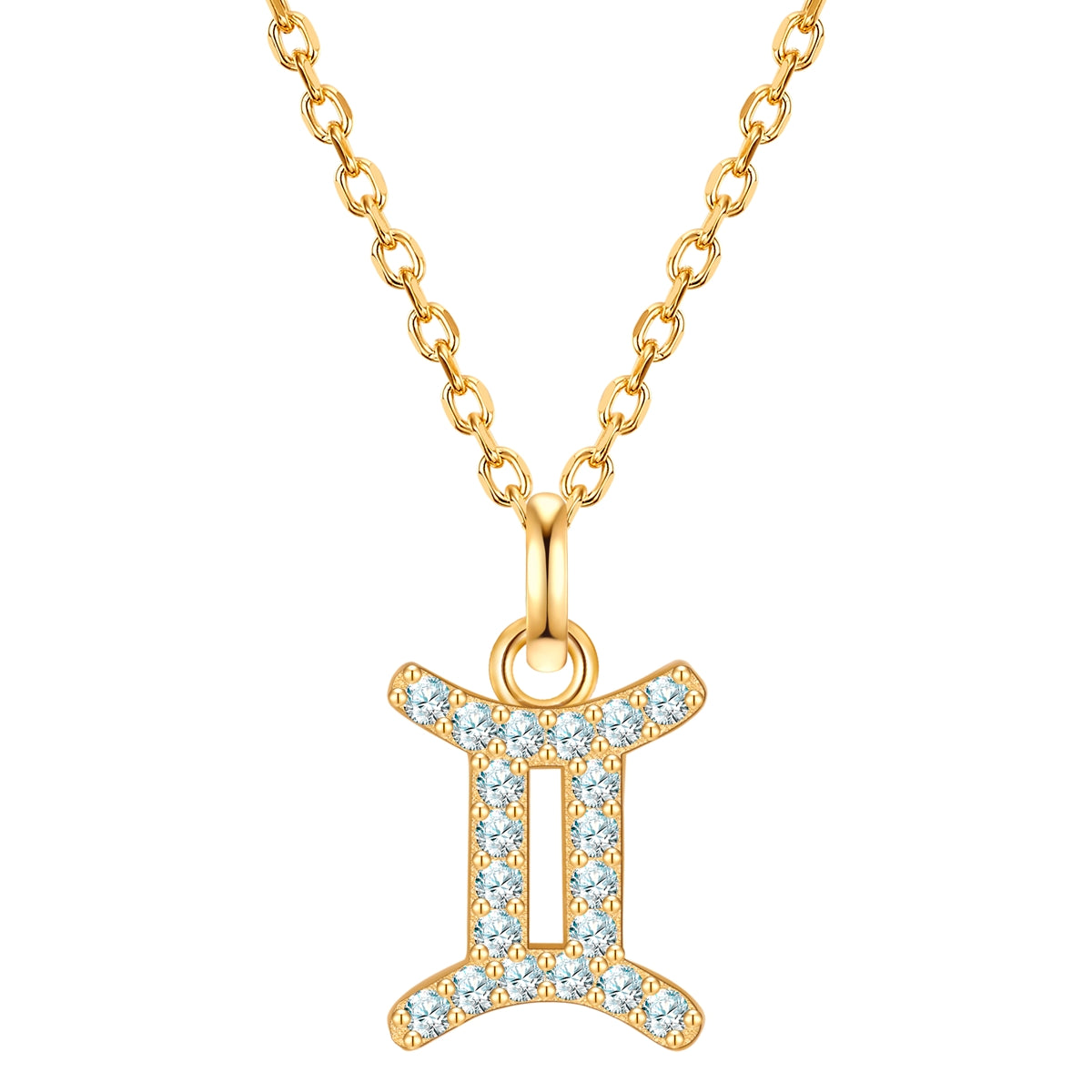 Kette mit Anhänger Sterling Silber gelbgold Zirkonia weiß