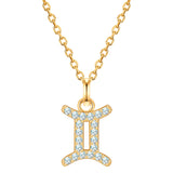 Kette mit Anhänger Sterling Silber gelbgold Zirkonia weiß