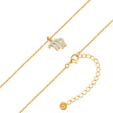 Kette mit Anhänger Sterling Silber gelbgold Zirkonia weiß