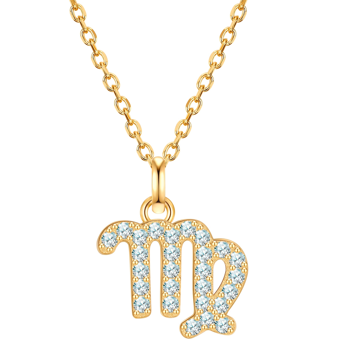 Kette mit Anhänger Sterling Silber gelbgold Zirkonia weiß